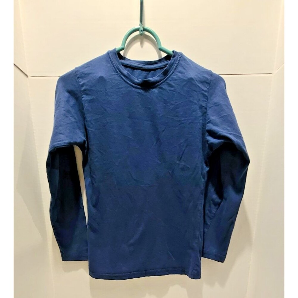 Brooklyn Vertical Youth 14-16 Navy Blue Long Sleeve 100% Cotton Shirt